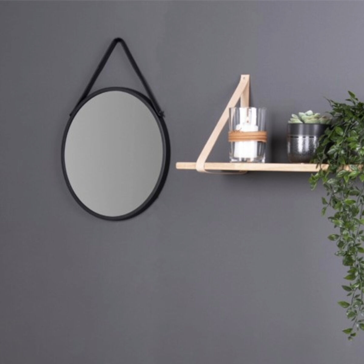House Nordic Trapani seinäpeili Ø38 cm musta